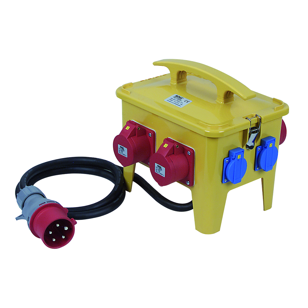 Stromvert.4x230V,2xCEE 400V/16A+2x32A IP44 Kab.2,2m,5x4,32A CEE,Einzelabs.+Fi