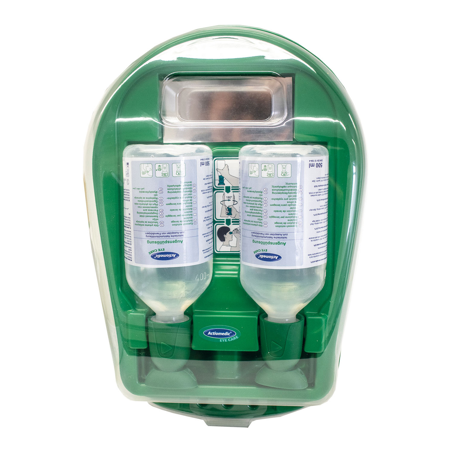 Augenspülset Natriumchloridlösung 0,9% 2 x 500ml inkl. Wandbox DIN EN 15154-4