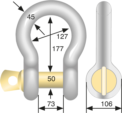 Geschweifter Schäkel  25,0 t hochfest
