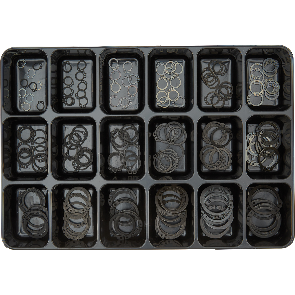 SPIRAL Sortimentkoffer 180-teilig Sicherungsringe DIN 471 blank