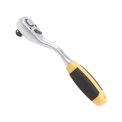 Feinstzahn-Knarre 1/2" gekröpft,250mm lang,2-Zonen-Softgriff