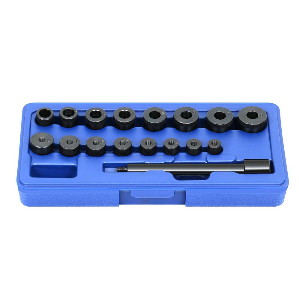 Kupplungszentrierwerkzeugsatz 17-teilig mit 16 Buchsen+Schlagdorn,in Box