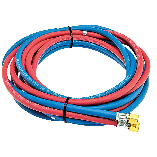 Autogenschlauch Azet./Sauerstoff 5m 9x3,5mm/6x5mm,fertig montiert