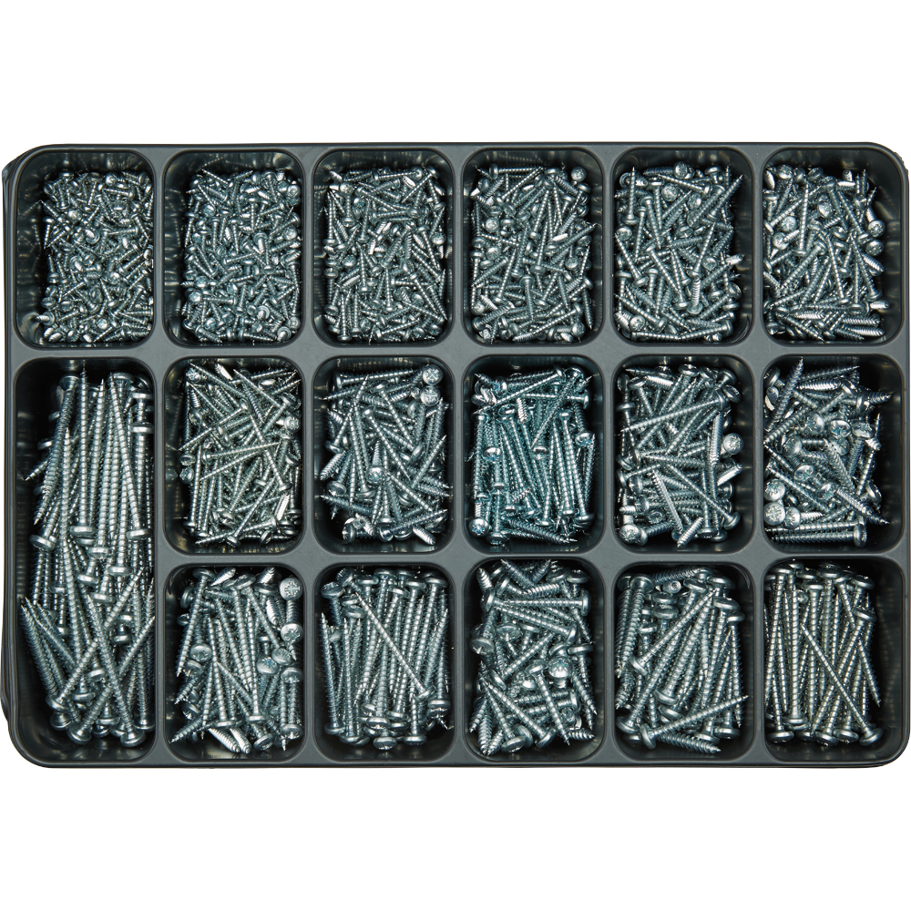 SPIRAL Sortimentkoffer 1.700-teilig SPS Pan Head vz. blau A2K PZD-Kreuzschl.