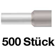 500 Endhülsen 0,75/14mm grau,isoliert