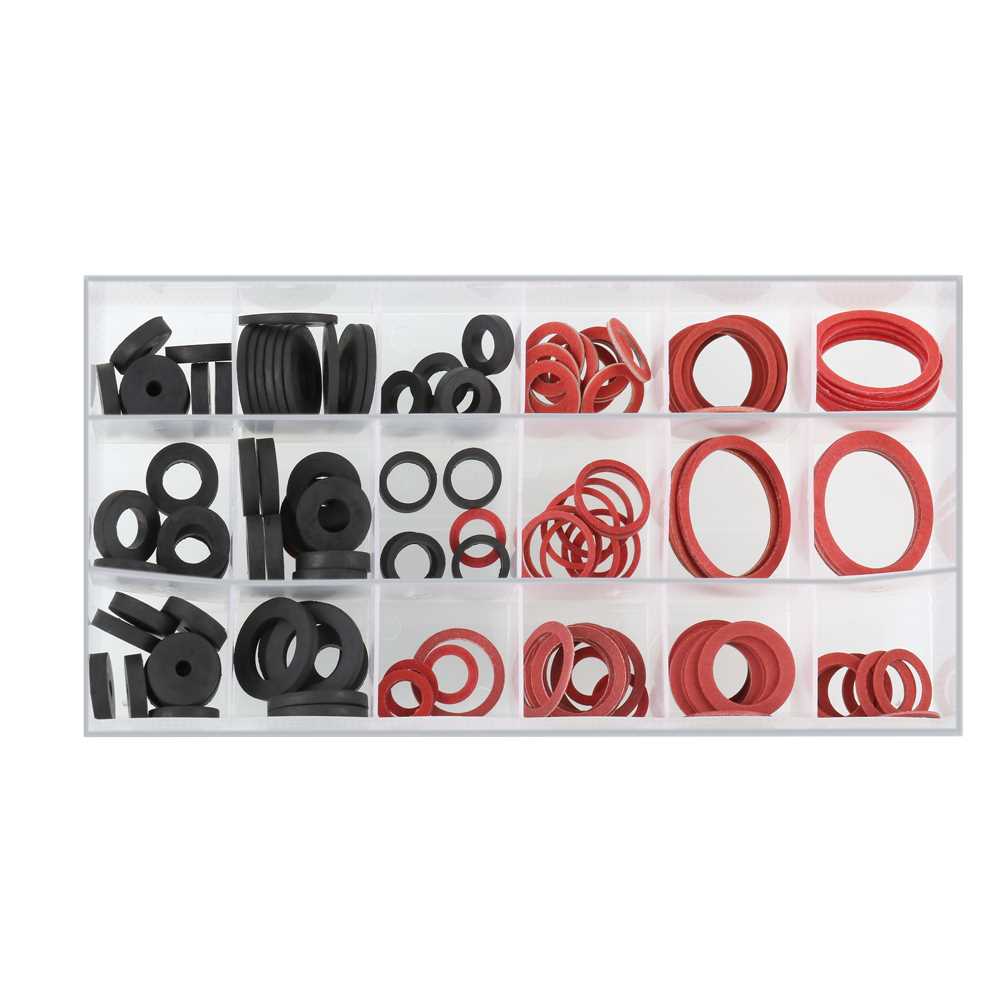 Sanitär-Dichtring-Set 141-teilig Gummi,Fiber,Klingerit,in Box