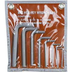 6-Kant-Stiftschlüssel-Satz 8-teilig in Kunststoff-Tasche,Vanadium-Extra