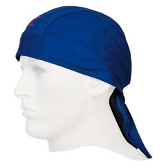 Schweißkappe DOO-RAG, blau aus feuerfestem Gewebe