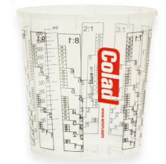 Mischbecher 700 ml bedruckt, aus Kunststoff, antistatisch