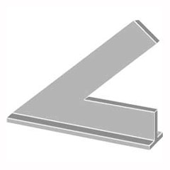 Anschlag-Spitzwinkel, Stahl 120x80, 45° DIN875/2, mit Anschlag