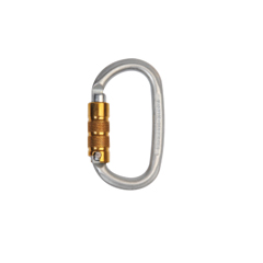 Stahlkarabiner Oval, OW: 21mm EN 362, Catch-free, Tri-Lock