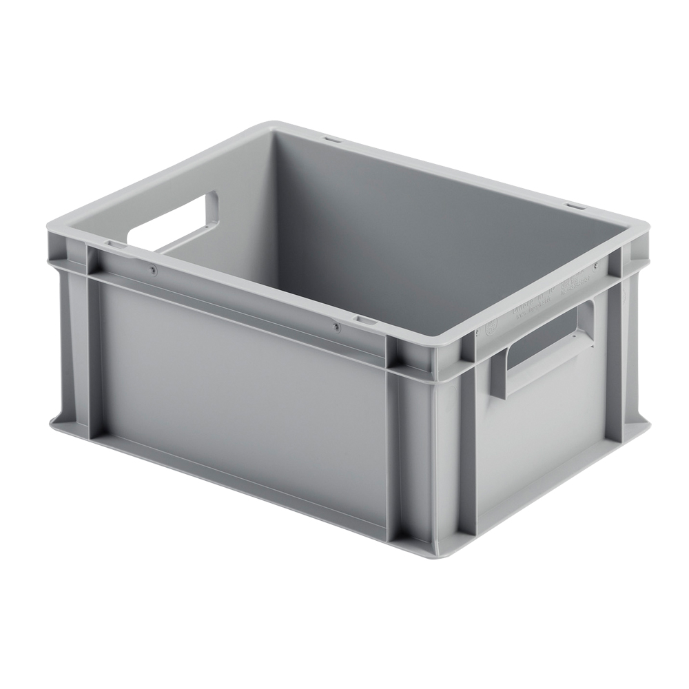 Stapelbehälter 400x300x175mm grau Durchfassgriffe,geschlossene Ausführung