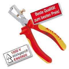 Abisolierzange 160mm EN60900 stückgeprüft,Chrom-Vanadium,verchromt