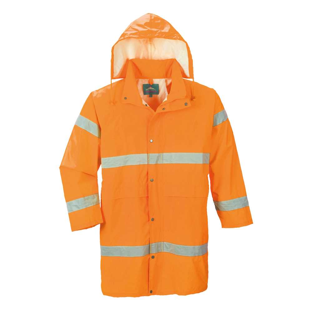 Regenmantel Warnschutz Gr. M orange EN 20471 Klasse 3, EN 343 3.1