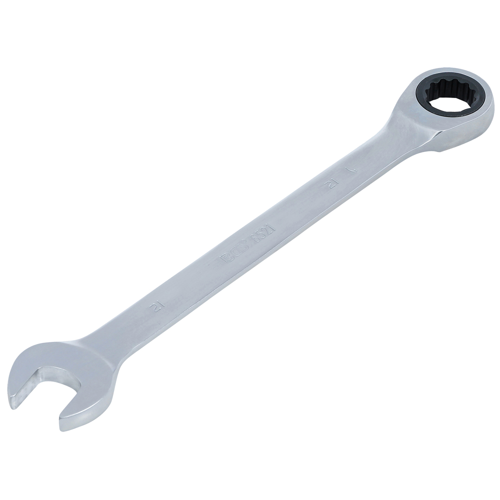 Gabel-Ring-Ratschschlüssel 21mm,gerade Chrom-Vanadium,verchromt,72Z