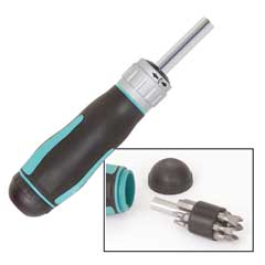 Magnet-Ratschschraubenzieher TOROGRIP li+re,inklusive 12 Bits