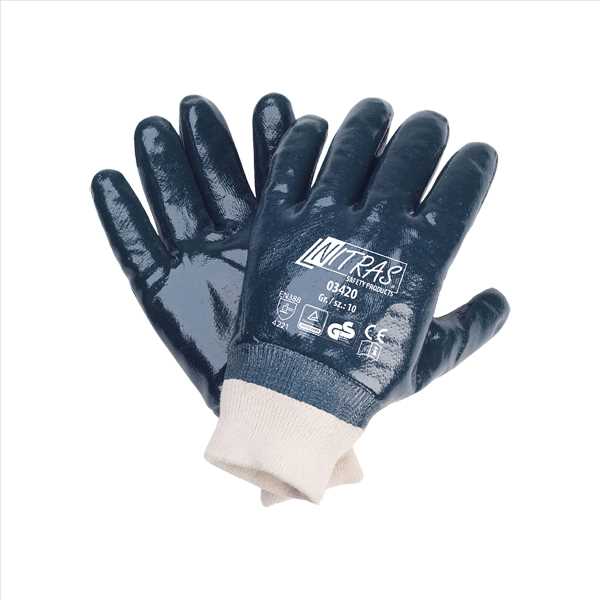 Montagehandschuh Nitril 3420 blau Gr.9 EN 388 4.2.2.1. Cat.II vollbeschichtet