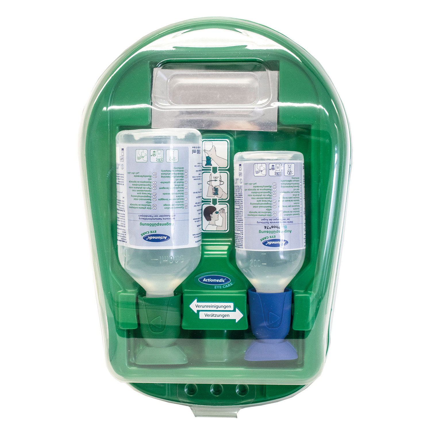 Augen-Notfallstation Natrium/phNeutral 1x 200ml  1x 500ml nkl. Wandbox