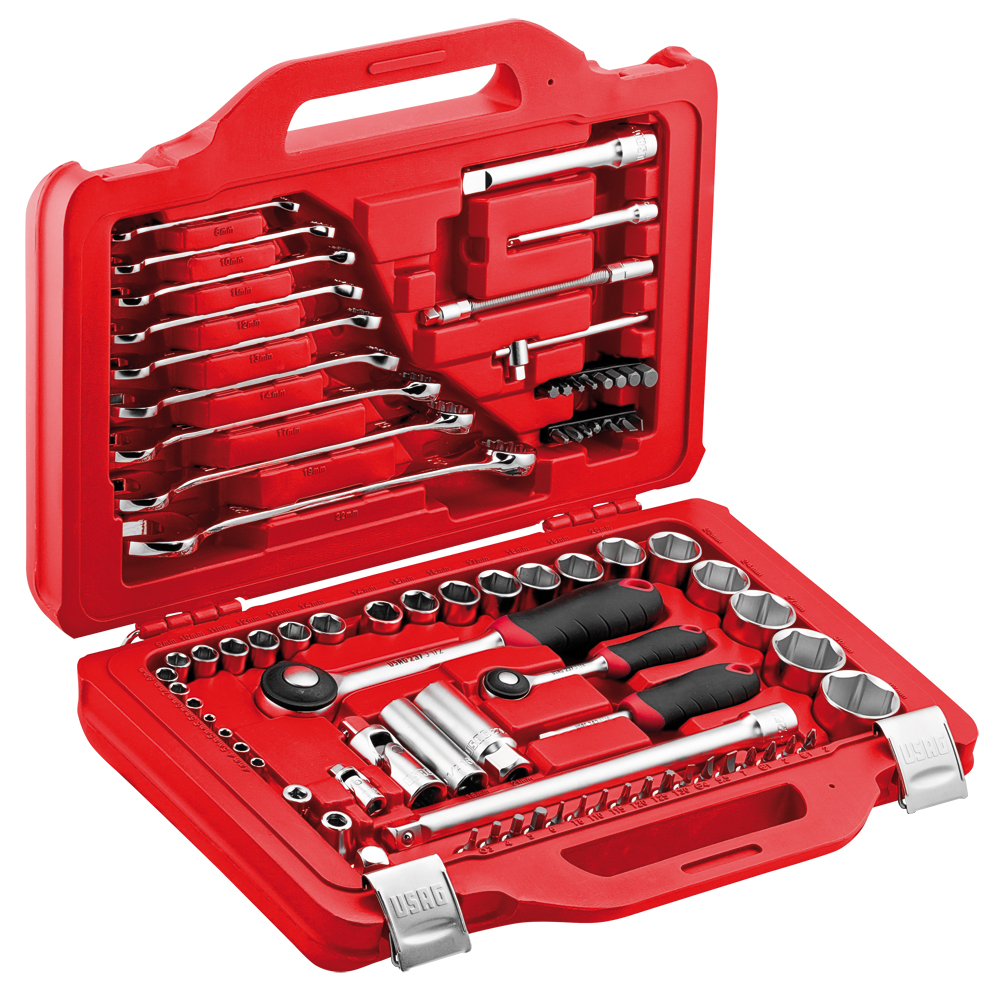 Stecknusskassette U601 1/4+1/2" 4-32mmm 6-Kant-Nüsse,82-teilig,in Modulbox