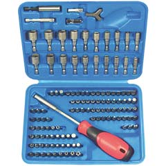 Uni-Ratsch Nuß-,Bits-u. Klingen-Box,1/4" 122-teilig