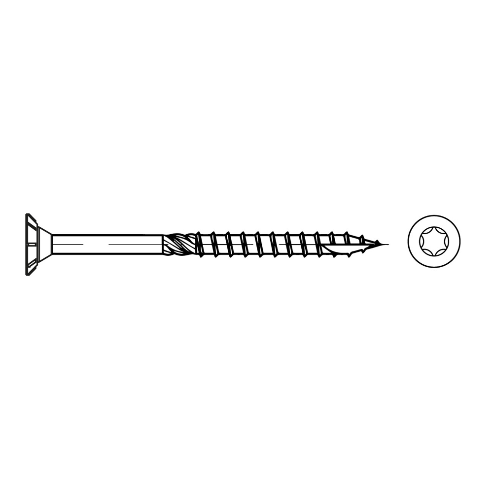 Holzbauschraube CE FS ST A2K TX 10 x 220 SENKKOPF GALV. VERZINKT VE=50