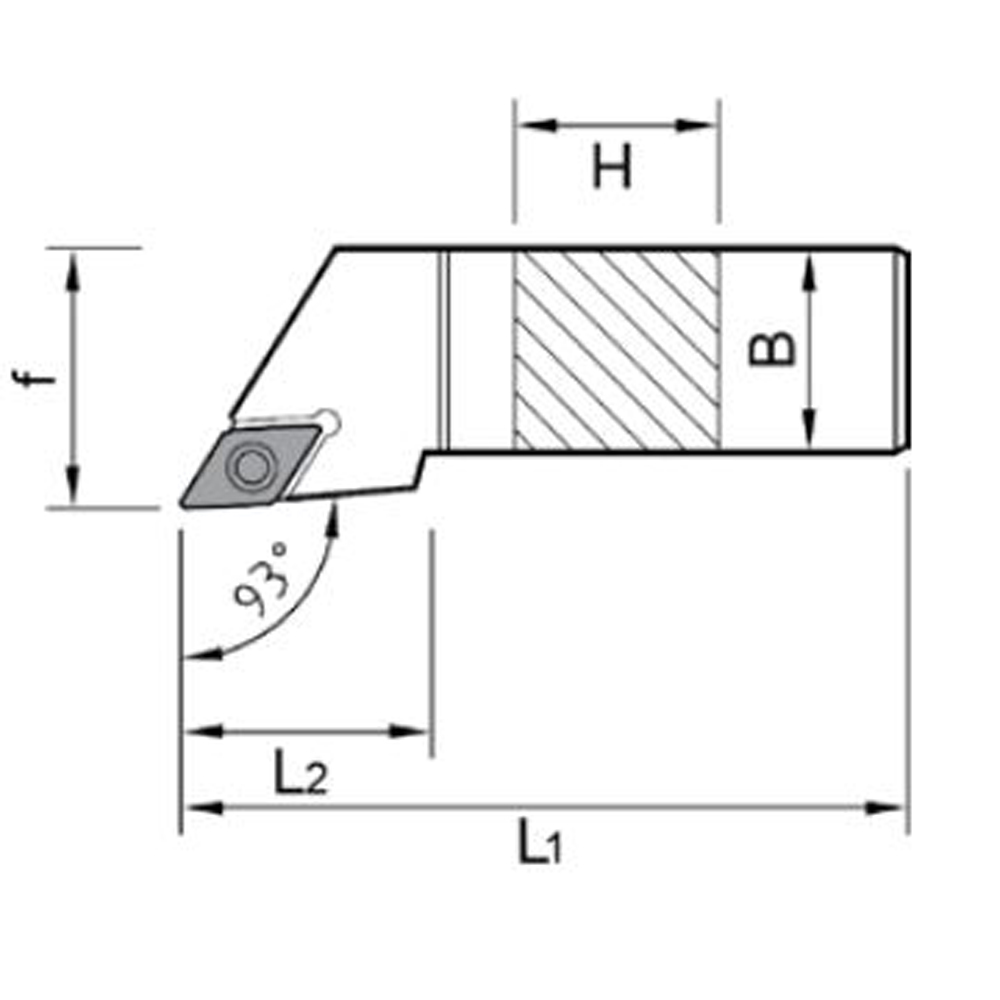 Außendrehhalter positiv ISO SDJCR2020K11 WPL DC.T 11T3../ Schraube/ W =93°