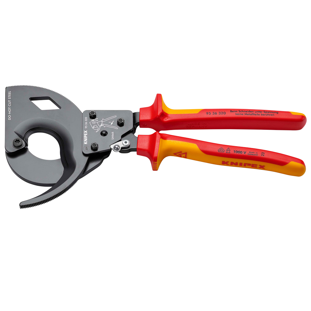 Ratsch-Kabelschneider 1000Volt,320mm für Cu-Kabel Ø60mm/600mm²