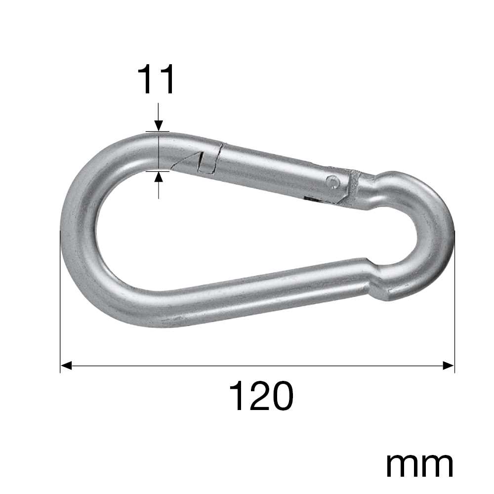 25 Stück Feuerwehrkarabiner - 120x11mm verzinkt