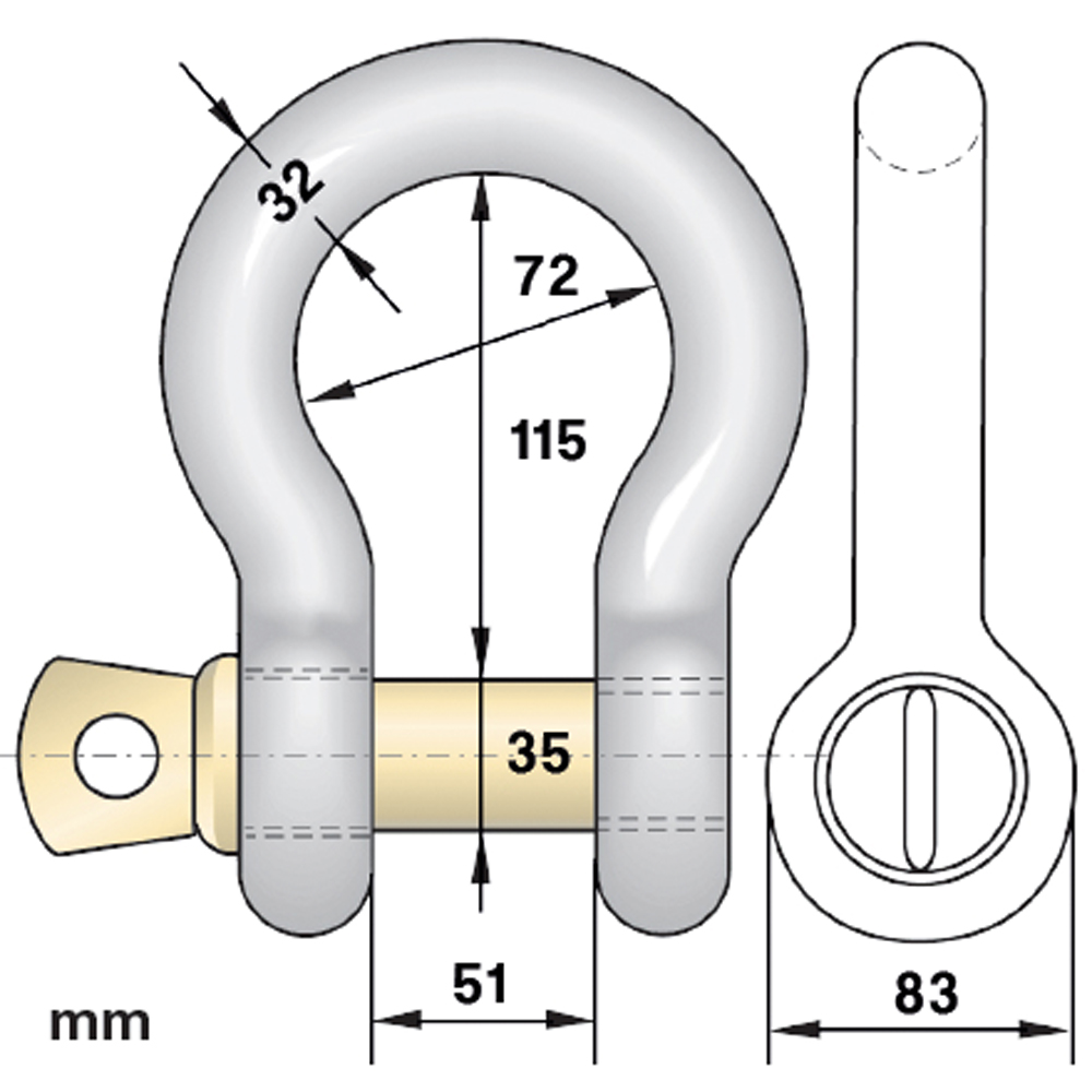 Geschweifter Schäkel 12,0 t hochfest