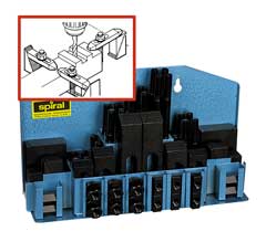 Allspann-Spannsortiment Nut 14mm/M12 58-teilig,auf Stahlständer