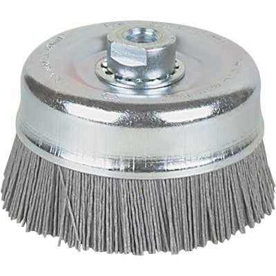 Schleifnylon-Topfbürste 100mm K180 Gewinde M14,zum Entgraten und Mattieren