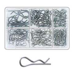 Federstecker-Satz 1,6-3,8mm 150-teilig 75mm,sortiert,verzinkt,in Box