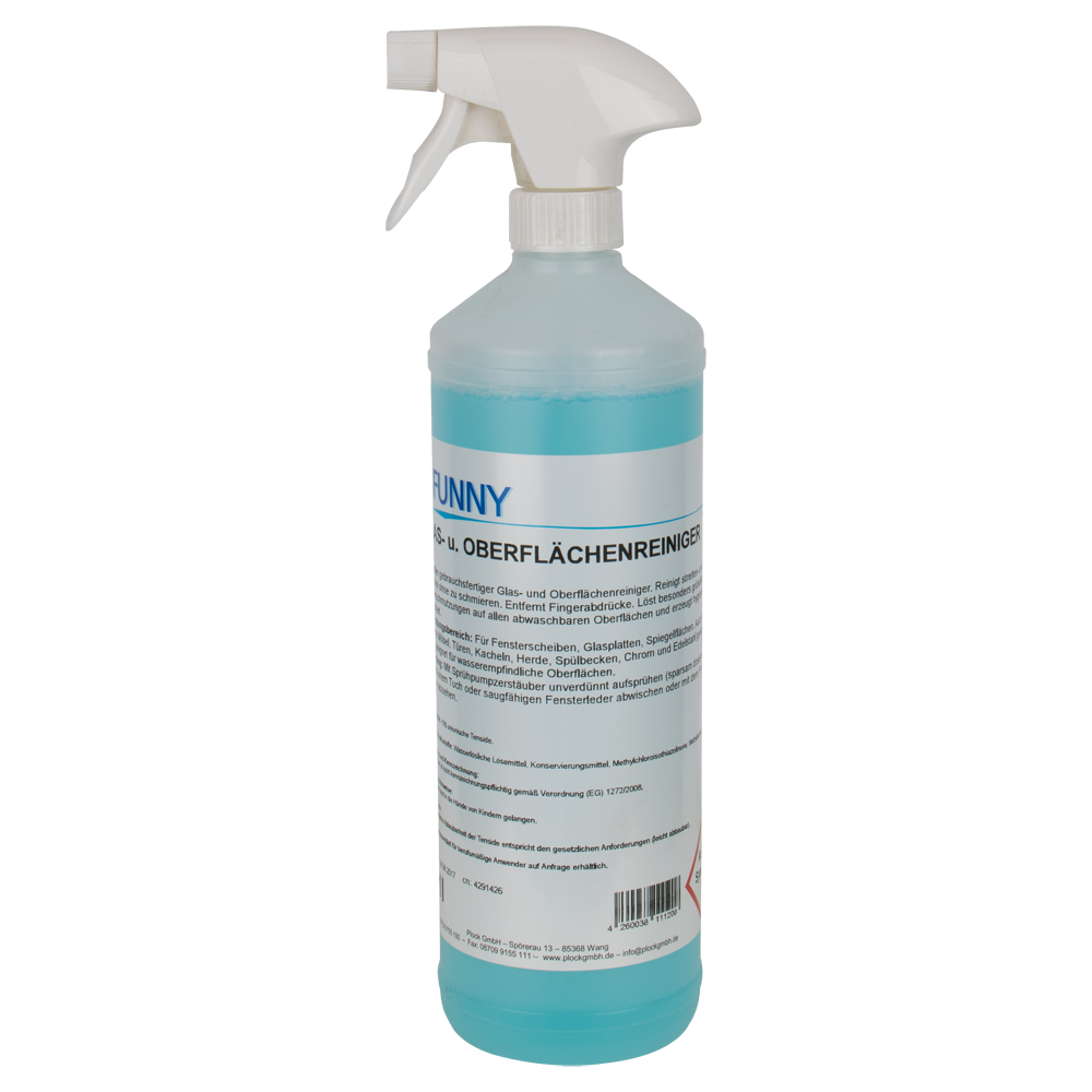 Glas- und Oberflächenreiniger 1 Liter streifenfreie Reinigung von Glasflächen