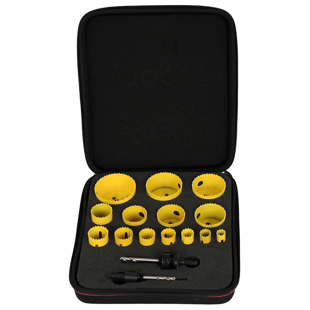 Lochsägensatz Universal 17-tlg. Ø16-76mm HSS-Bi-Metall, A1+A2 Aufnahme