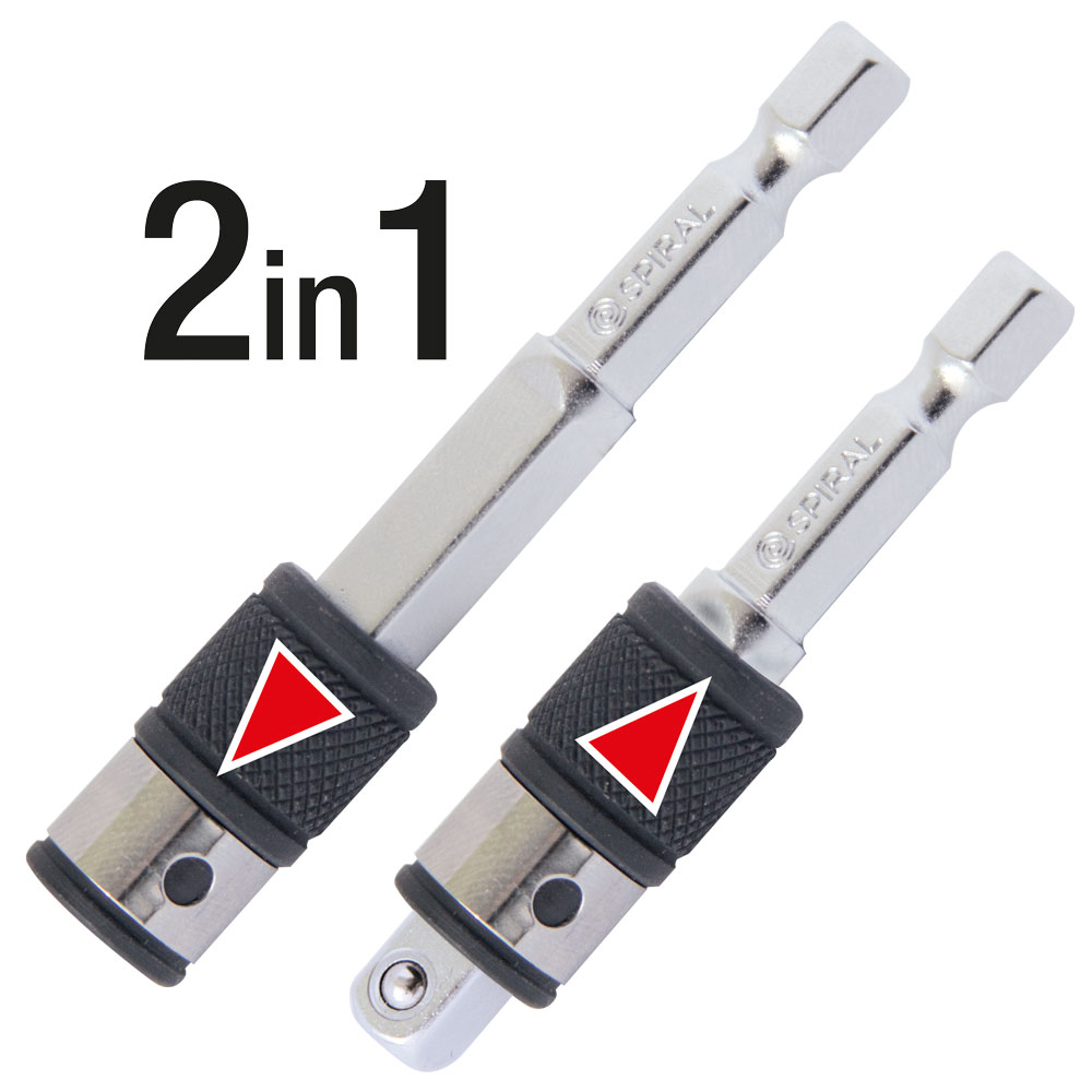 Bit+Nuss-Halter 2in1 1/4", für Bits und Stecknüsse,m. Schnellwechsel-Mechanismus