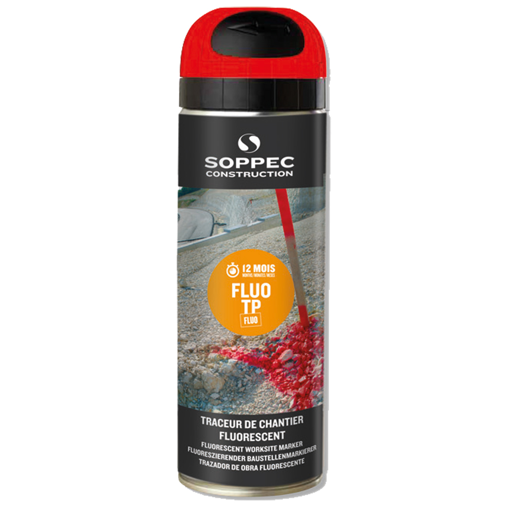 Baustellenspray 500ml neonrot fluoreszierende Leuchtfarbe