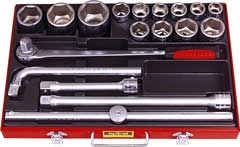 Stecknußkassette U612 EB 3/4" E 22-50mm 17-teilig, Vanadium-USAG-Extra