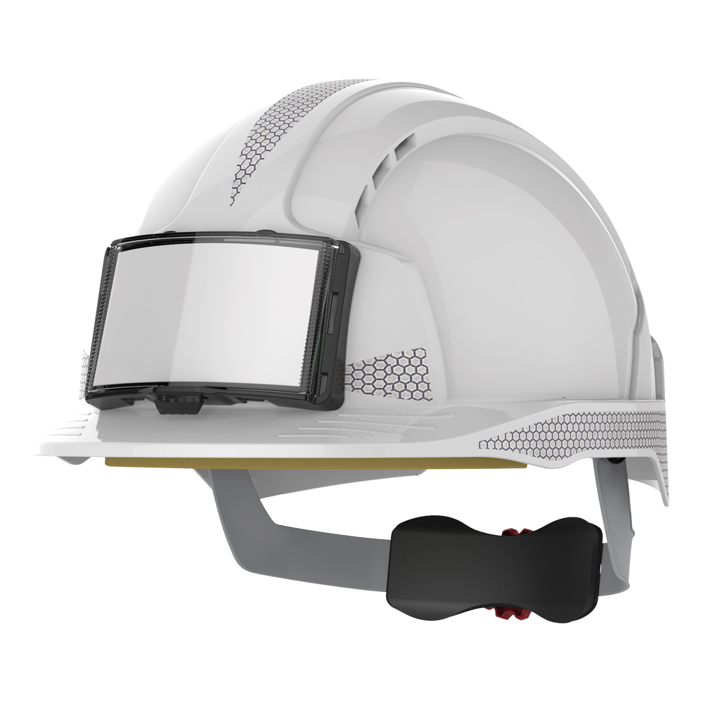 Schutzhelm EVOLite JSP weiß,Reflexaufkl. ID-Kartenhalter,Drehradverschluss,EN 397