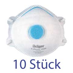 Schweisser-Korbmaske Dräger FFP2, 10 Stk mit Ventil, Modell X-plore 1320V Odour