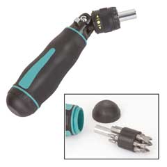 3Weg-Ratschschraubenzieher TOROGRIP li+re,Magnethalter,inklusive 12 Bits