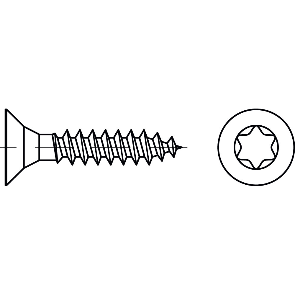 Senkspanplattenschraube CE A2 5 x 90 TX ROSTBESTÄNDIG VOLLGEWINDE VP=100