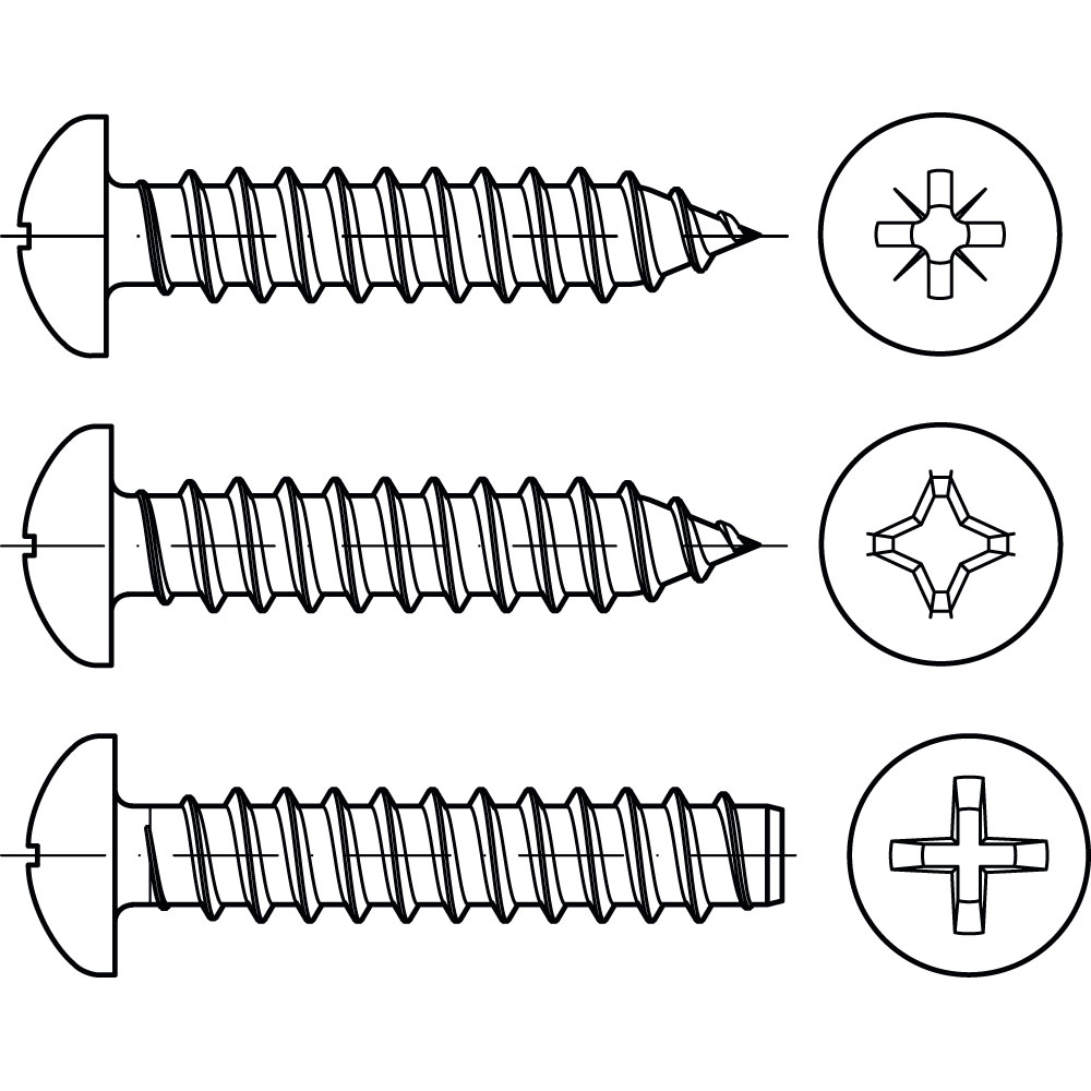 Linsenblechschraube ISO 7049 ST 4,2 x 25 MIT ZAPFEN A2K VERZINKT PHILLIPS VE=1000