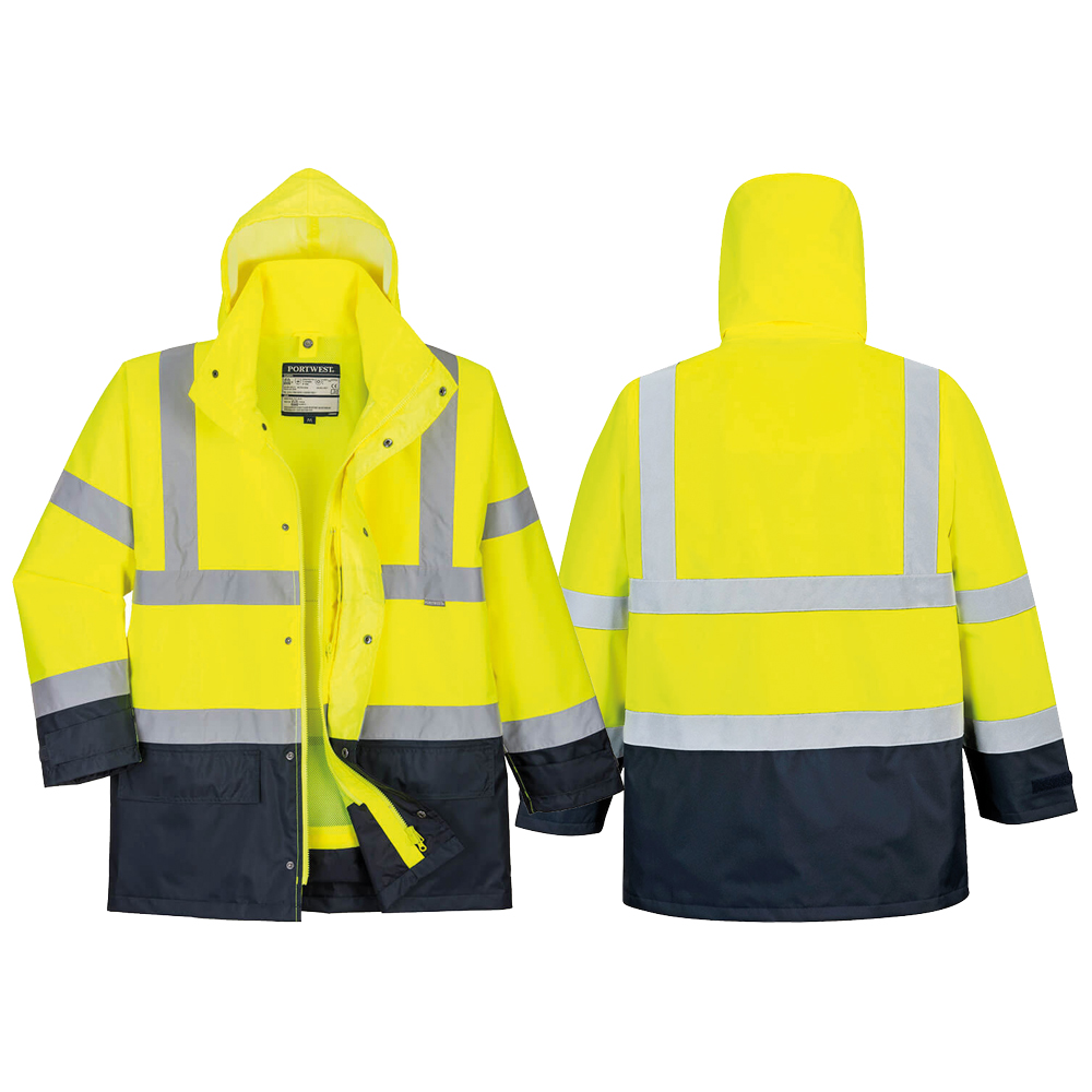 Warnschutzparka 5-in-1 gelb Gr. S herausnehmbare Weste, EN ISO 20471 Kl.3