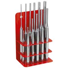 Splintentreiber+Durchschläger-Satz 17tlg Ø2-10mm,hochfestes CR-V,in Metall-Halter