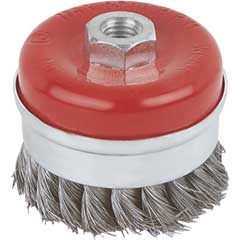 Zopf-Topfbürste UNI 80mm/0,50mm Stahldraht,M14 zum Direktaufschrauben
