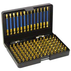TIN-GRIP-Bit+Schraubklingen-Depot 1/4" 113-teilig,Magnet-Schnellwechselfutter