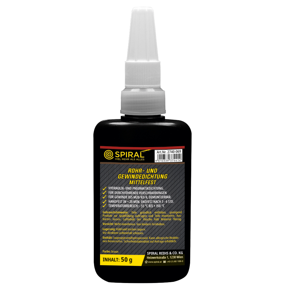 Rohr-u. Gewindedichtung mittelfest 50g braun, Hydraulikdichtung