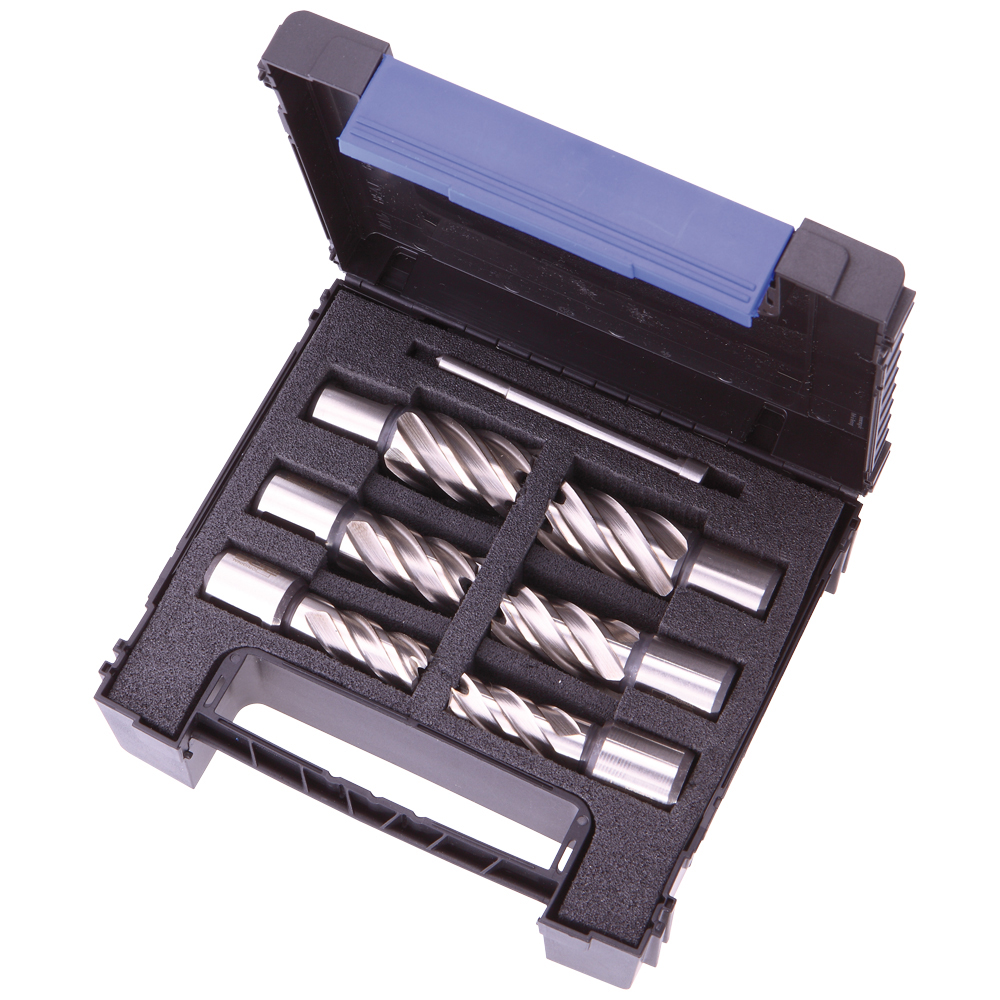 HSS-Co8 Kernbohrersatz/13,14,17,18,21,22 mm; L=30mm,mit Zentrierstift,BOX