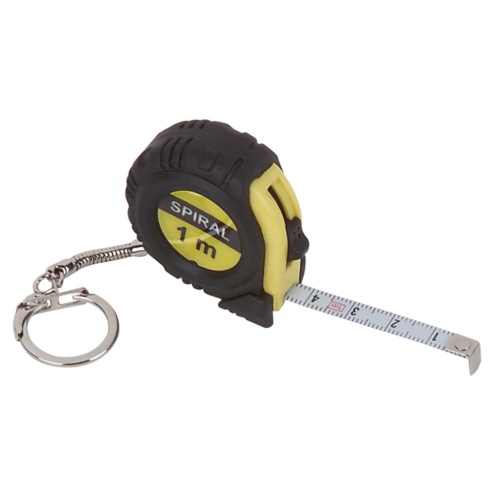 Rollbandmaß 1m,6mm breit,MINI,gelb mit Schlüßelanhänger, Automatik-Rücklauf