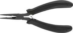 Halbrund-Elektronik-Spitzzange 125mm mit Feder und Drahtschneider